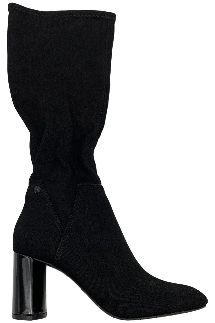 NYDJ Wome's Tivi Suede Tall Shaft Zip-Up Boots Black - Medium